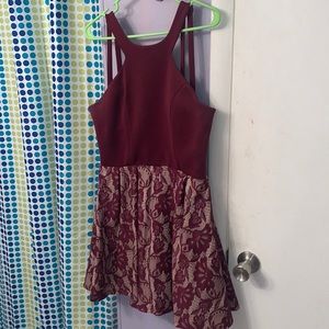 Maroon Crystal Doll dress
